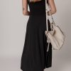 Women's Black Sleeveless Scoop Neck Flared Split Midi Dress - Elegant & Casual Summer Fashion - Image 2