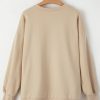 Women's Apricot Drop Shoulder Fleece Lined High Low Sweatshirt - Image 6