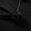 Women's Black Fleece Lined Half Zip Kangaroo Pockets Hoodie - Image 10