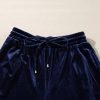 Women's Navy Blue Velvet Ruffled Two Piece Pants Set - Image 13