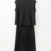 Women's Black Textured Knit Cap Sleeve T-Shirt and Wide Leg Pants Set - Image 6