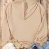 Women's Parchment Solid Oversized Hoodie with Kangaroo Pocket - Image 9