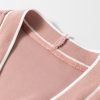 Women's Pink Stripe Contrast Trim V Neck Buttoned Front Pocketed Knit Cardigan - Image 11