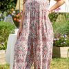 Plus Size Multicolour Paisley Print Sleeveless V Neck Jogger Jumpsuit for Women - Image 8