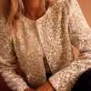 Women's Golden Fleece Sequined Open Front Cropped Jacket - Image 2