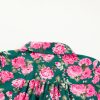 Women's Green Floral Printed Tied Collar Puff Sleeve Blouse - Elegant and Charming - Image 9