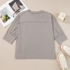 Women's Medium Grey Floral Starbust Exposed Seam Long Sleeve Top - Image 14