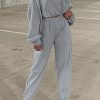 Women's Fashionable Gray Solid Drop Shoulder Hoodie and Joggers Activewear Set - Image 2