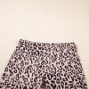 Women's Khaki Leopard Print Ribbed Knit Biker Shorts - High Waisted Fashion - Image 6