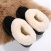 Women's Black Plush Suede Trim Thick Sole Flat Snow Boots for Ultimate Comfort - Image 6