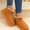 Women's Chestnut Faux Fur Lined Suede Ankle Snow Boots for Winter - Image 4