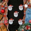 Women's Black Sequin Christmas Claus Crewneck T-Shirt - Image 3
