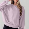 Women's Orchid Petal Exposed Seam Batwing Sleeve Drop Shoulder Sweatshirt - Image 4