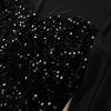 Women's Black Sequin Velvet Sheer Mesh Mock Neck Blouse for Elegant Night Out - Image 13