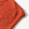 Women's Orange Solid Color Split V Neck Short Sleeve Sweater - Casual Chic - Image 17