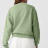 Women's Smoke Green Crewneck Pullover Sweatshirt with Drop Shoulder - Image 5