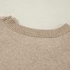 Women's Parchment Flower Pattern Crew Neck Sweater with Ribbed Trim - Image 8