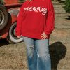 Fiery Red Merry Graphic Plus Size Christmas Sweater for Women - Image 4