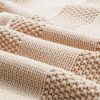 Women's Pale Khaki Solid Color Cable Knit Ribbed Loose Sweater - Cozy and Stylish - Image 8