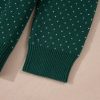 Women's Plus Size Green Christmas Snowflake Pattern Drop Shoulder Sweater - Image 11