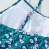 Women's Blue Floral Print Smocked Bikini Set - Stylish and Comfortable Swimwear - Image 18