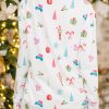 Women's White Christmas Print Lapel Sleep Shirt and Pants Set - Image 2
