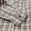 Plus Size White Stripe Plaid Buttoned Raw Hem Tunic Shirt Dress for Women - Image 13