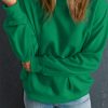 Women's Dark Green Solid Classic Crewneck Pullover Sweatshirt - Versatile and Casual - Image 3