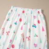 Women's White Christmas Print Lapel Sleep Shirt and Pants Set - Image 12