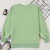 Grass Green Fleece Lined Drop Shoulder High Low Sweatshirt for Women - Image 6