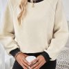 Women's Jet Stream Color Block Edge Raglan Sleeve Crew Neck Textured Top - Image 4