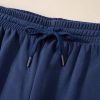 Women's Navy Blue Fleece Lined Drawstring Waist Joggers - Image 11