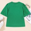 Bright Green Eyelet Embroidered Patchwork Shift Top for Women - Image 6