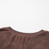 Women's Chestnut Criss Cross V Neck Casual T-Shirt with Unique Mineral Wash - Image 8