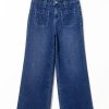 Women's Sail Blue Wide Leg Pocketed High Waist Jeans - Image 5