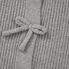 Women's Philippine Gray Ribbed Knit Bow Front Buttoned Cardigan - Elegant and Cozy - Image 12