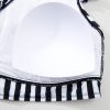 Plus Size Black Stripe 2-Piece Knot Cutout Ruffle Sleeve Swimsuit - Image 18