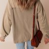 Women's Goat Mineral Wash Textured Patchwork Loose Fit Shacket - Vintage Inspired Casual Jacket - Image 6