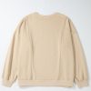 Women's Plus Size Apricot Patchwork Crewneck Sweatshirt - Image 10