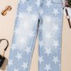 Plus Size Beau Blue High Waist Star Pattern Jeans - Image 3