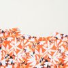 Plus Size Orange Floral Print Split V Neck Bubble Sleeve Midi Dress - Image 13