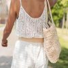 Women's White Lace Spaghetti Strap V Neck Loose Fit Romper - Elegant Summer Jumpsuit - Image 9