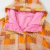 Women's Orange Checkered Sherpa Hooded Jacket - Image 8