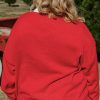 Fiery Red Merry Graphic Plus Size Christmas Sweater for Women - Image 2