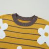 Women's Cozy Yellow Stripe Daisy Floral Round Neck Sweater for Winter - Image 12