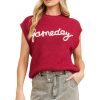 Women's Racing Red Game Day Rugby Football Season Sweater Vest - Image 12