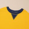 Women's Yellow Color Block Thumbhole Sleeve Drop Shoulder Crew Neck Sweatshirt - Image 9