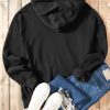 Women's Black Fleece Lined Kangaroo Pocket Hoodie - Image 8