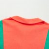 Women's Grapefruit Orange Color Block Patchwork Long Sleeve V Neck Top - Image 8