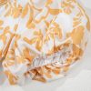 Plus Size Apricot Floral Print Puff Short Sleeve Maxi Dress for Women - Image 14